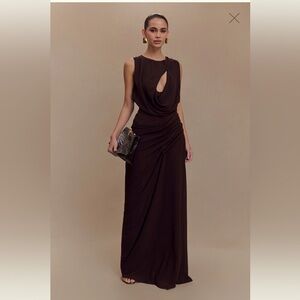 Meshki Oria Chiffon Maxi Dress - Cacao